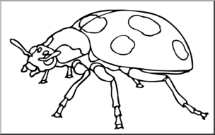 Clip Art: Insects: Ladybug B&W