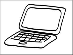 Clip Art: Laptop Computer B&W