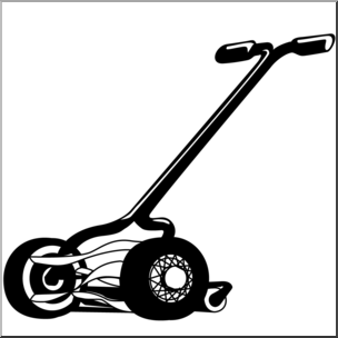 Clip Art: Lawn Mower B&W