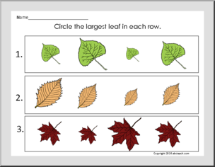 Math: Fall Leaves – Largest/Smallest