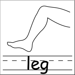Clip Art: Parts of the Body: Leg B&W