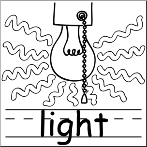 Clip Art: Basic Words: Light B&W Labeled