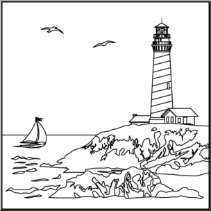 Clip Art: Lighthouse B&W