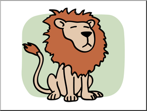 Clip Art: Basic Words: Lion Color Unlabeled