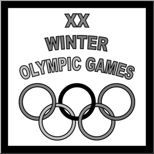 Clip Art: 2006 Winter Olympics Logo Grayscale