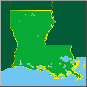 Clip Art: US State Maps: Louisiana Color