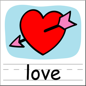 Clip Art: Basic Words: Love Color Labeled