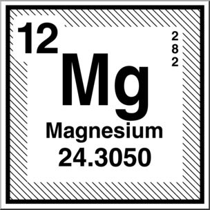 Clip Art: Elements: Magnesium B&W
