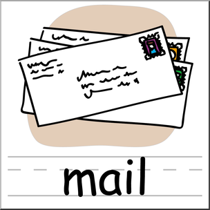 Clip Art: Basic Words: Mail Color Labeled – Abcteach