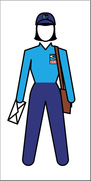 Clip Art: People: Postal Worker (female) Color