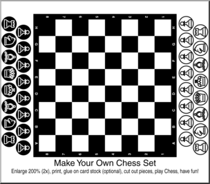 Clip Art: Make Your Own Chess Set B&W