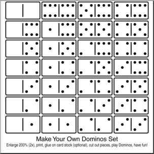 Clip Art: Make Your Own Dominos Set 1 B&W