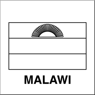 Clip Art: Flags: Malawi B&W