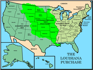 Clip Art: United States History: Louisiana Purchase Color