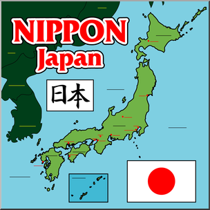 Clip Art: Japan Map Color Unlabeled
