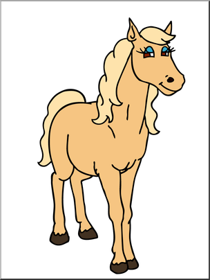 Clip Art: Cartoon Horse: Mare Color