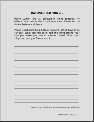 mlk jr writing prompts