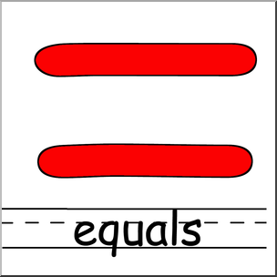 Clip Art: Math Symbols: Set 2: Equals Color Labeled – Abcteach