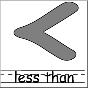 Clip Art: Math Symbols: Set 2: Less Than Grayscale Labeled