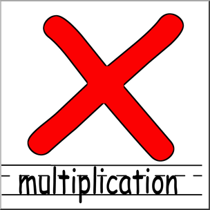 Clip Art: Math Symbols: Set 2: Multiplication Color Labeled