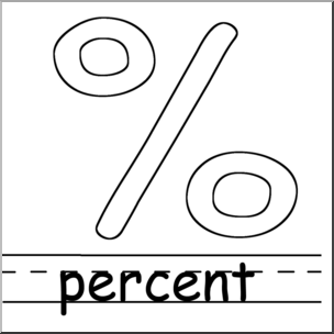 Clip Art: Math Symbols: Set 2: Percent B&W Labeled