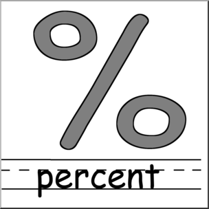 Clip Art: Math Symbols: Set 2: Percent Grayscale Labeled
