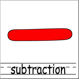 Clip Art: Math Symbols: Set 2: Subtraction Color Labeled
