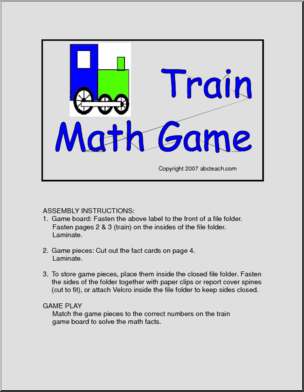 Train Addition Board Game (color)
