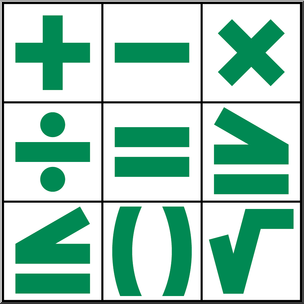 Clip Art: Math Symbols 3 Color