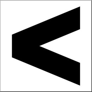 Clip Art: Math Symbols: Less Than Sign B&W