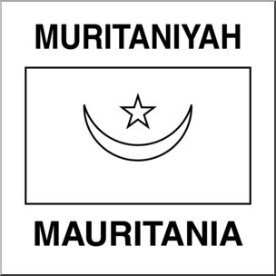 Clip Art: Flags: Mauritania B&W