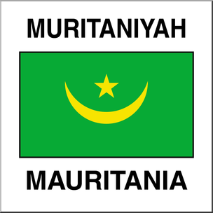 Clip Art: Flags: Mauritania Color
