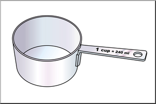 Clip Art: Measuring Cups: One Cup Color