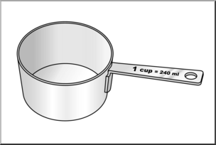 Clip Art: Measuring Cups: One Cup Grayscale – Abcteach