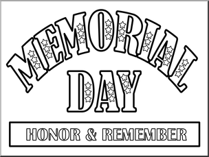 Clip Art: Memorial Day – Honor & Remember B&W