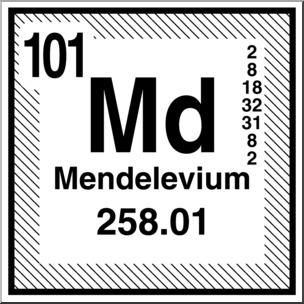 Clip Art: Elements: Mendelevium B&W
