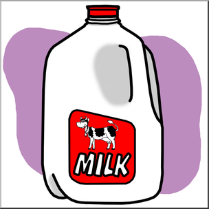 Clip Art: Food Containers: Milk Jug Color