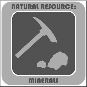 Clip Art: Natural Resources: Minerals Grayscale Labeled