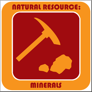 Clip Art: Natural Resources: Minerals Color Labeled