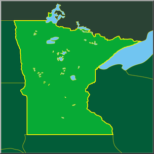 Clip Art: US State Maps: Minnesota Color – Abcteach