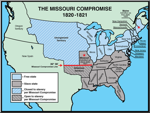 Clip Art: United States History: Missouri Compromise Color