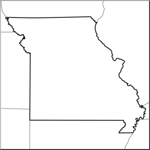 Clip Art: US State Maps: Missouri B&W