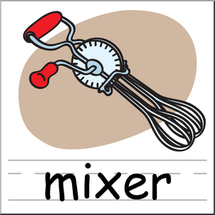 Clip Art: Basic Words: Mixer Color Labeled