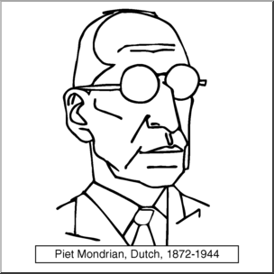 Clip Art: Artists: Piet Mondrian B&W – Abcteach