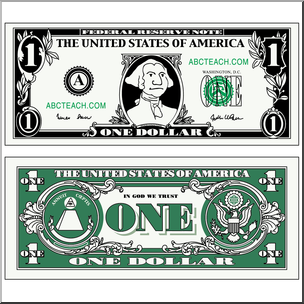 Clip Art: Dollar Bill Color