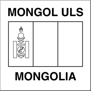 Clip Art: Flags: Mongolia B&W – Abcteach