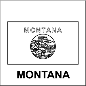 Clip Art: Flags: Montana B&W – Abcteach