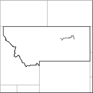 Clip Art: US State Maps: Montana B&W