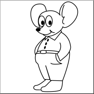 Clip Art: Cartoon Mouse B&W