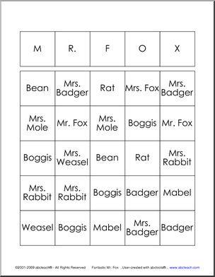 Fantastic Mr. Fox Characters Word Search – Abcteach